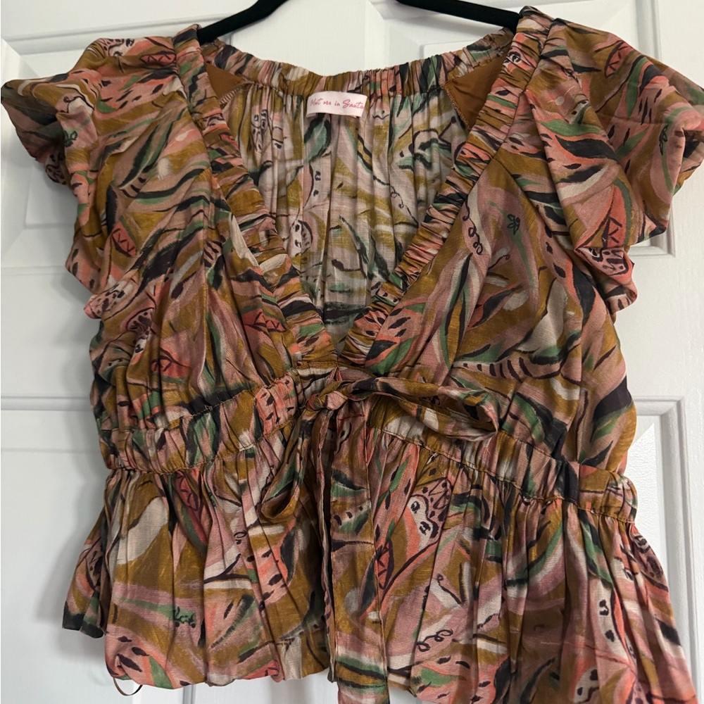 Boho Chic Ruffle Top in Earth Tones
